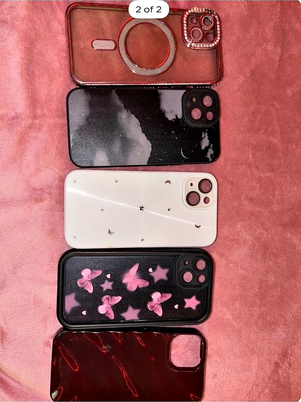 Phone Case Set in Black & Pink Like New